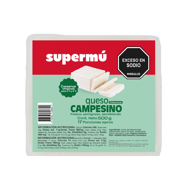 QUESO CAMPESINO LA VAQUITA 500G